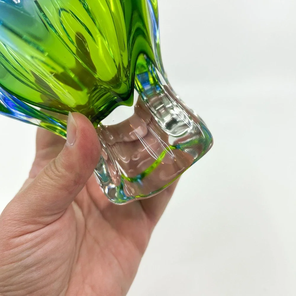 Vintage Bohemian Sommerso Glass Josef Hospodka Chribska Vase 1960's